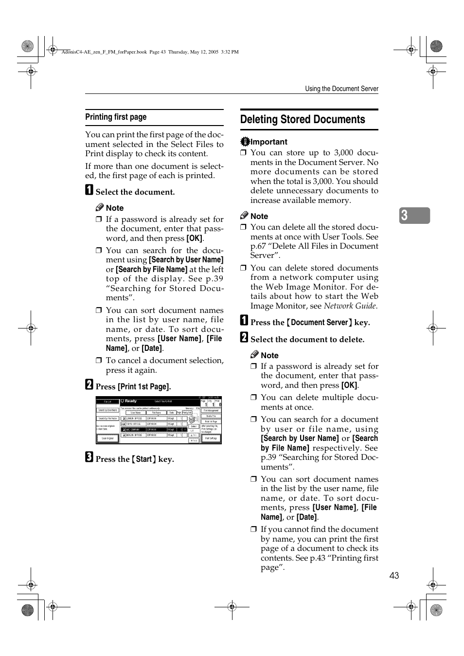 Deleting stored documents | Ricoh IS 2245 User Manual | Page 55 / 196