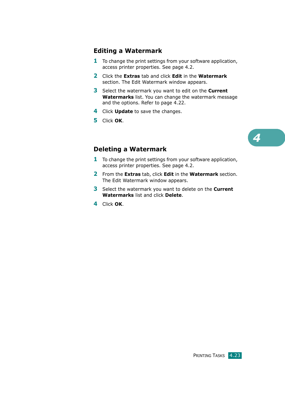 Editing a watermark, Deleting a watermark, Editing a watermark deleting a watermark | Ricoh Aficio BP20N User Manual | Page 100 / 172