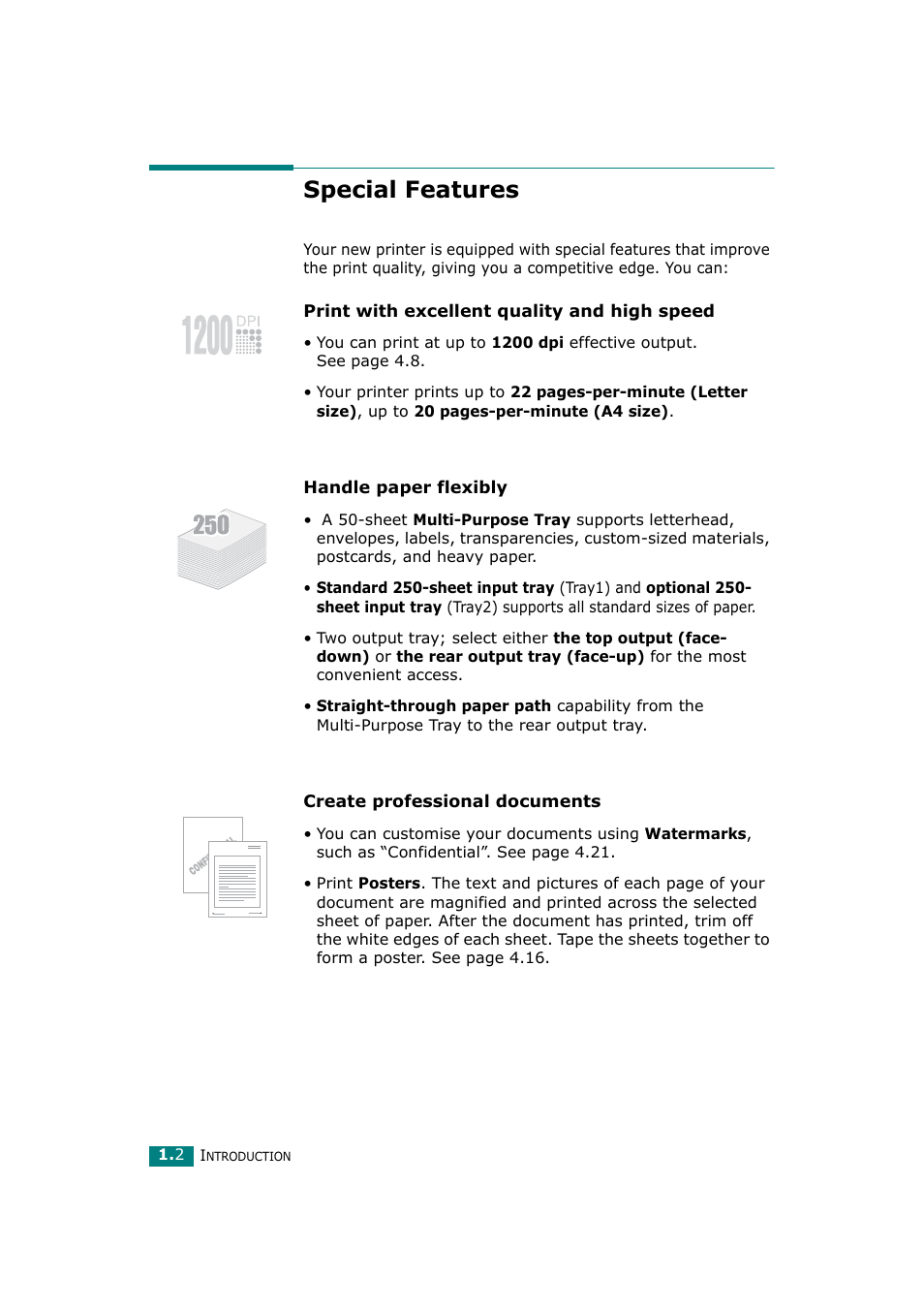 Special features | Ricoh Aficio BP20N User Manual | Page 13 / 172