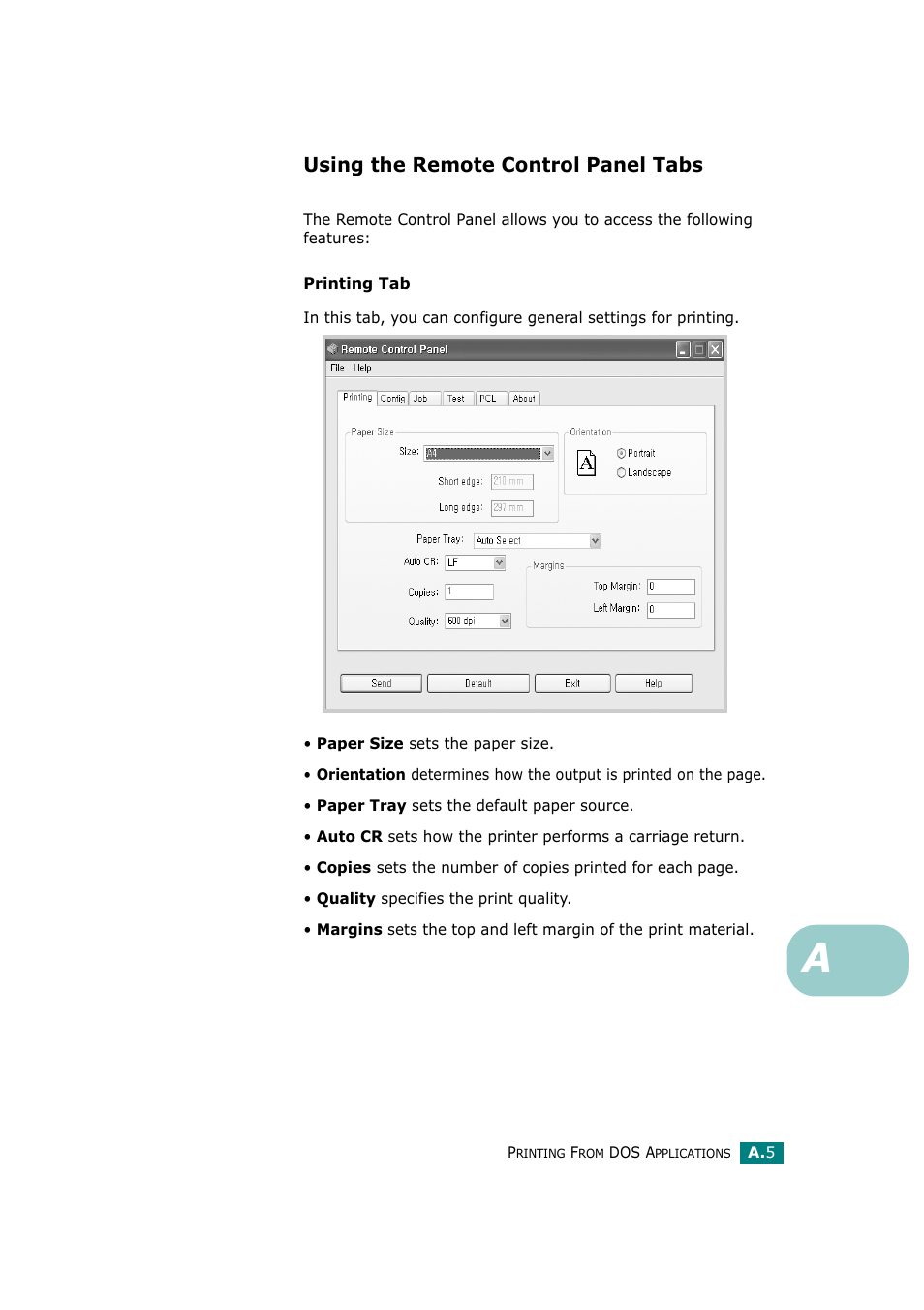 Using the remote control panel tabs | Ricoh Aficio BP20N User Manual | Page 146 / 172