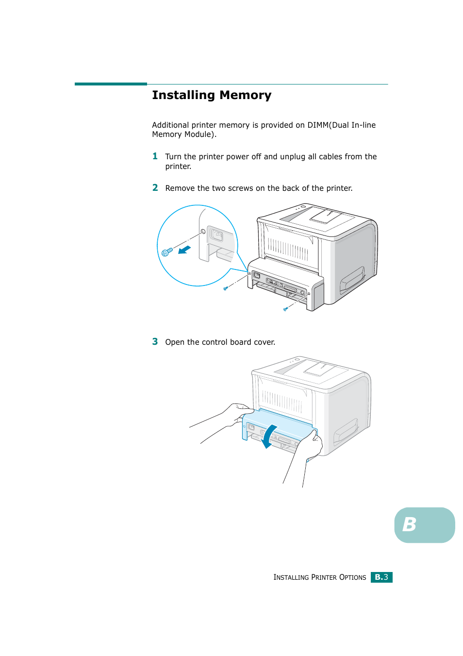 Installing memory | Ricoh Aficio BP20N User Manual | Page 154 / 172