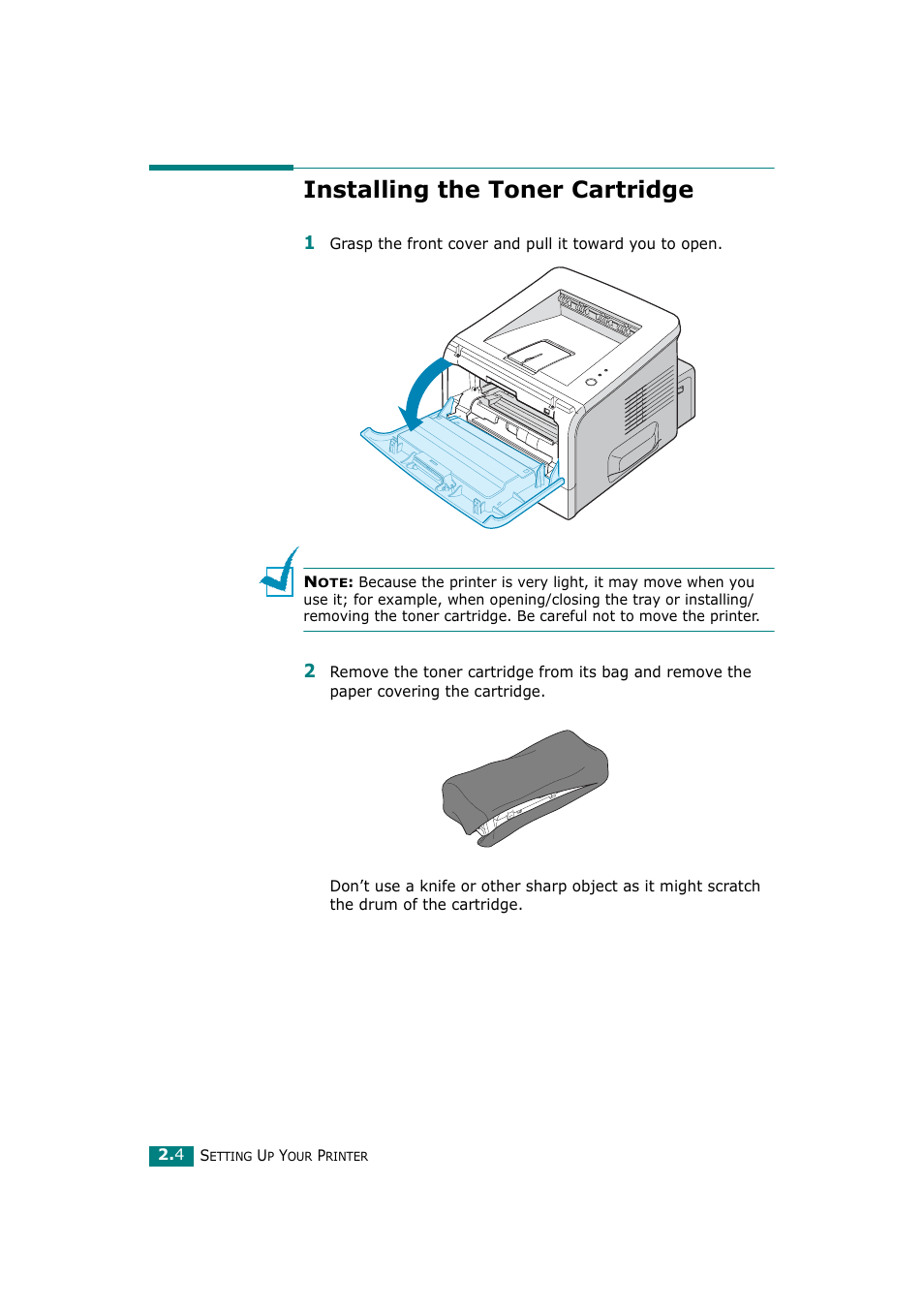 Installing the toner cartridge | Ricoh Aficio BP20N User Manual | Page 23 / 172