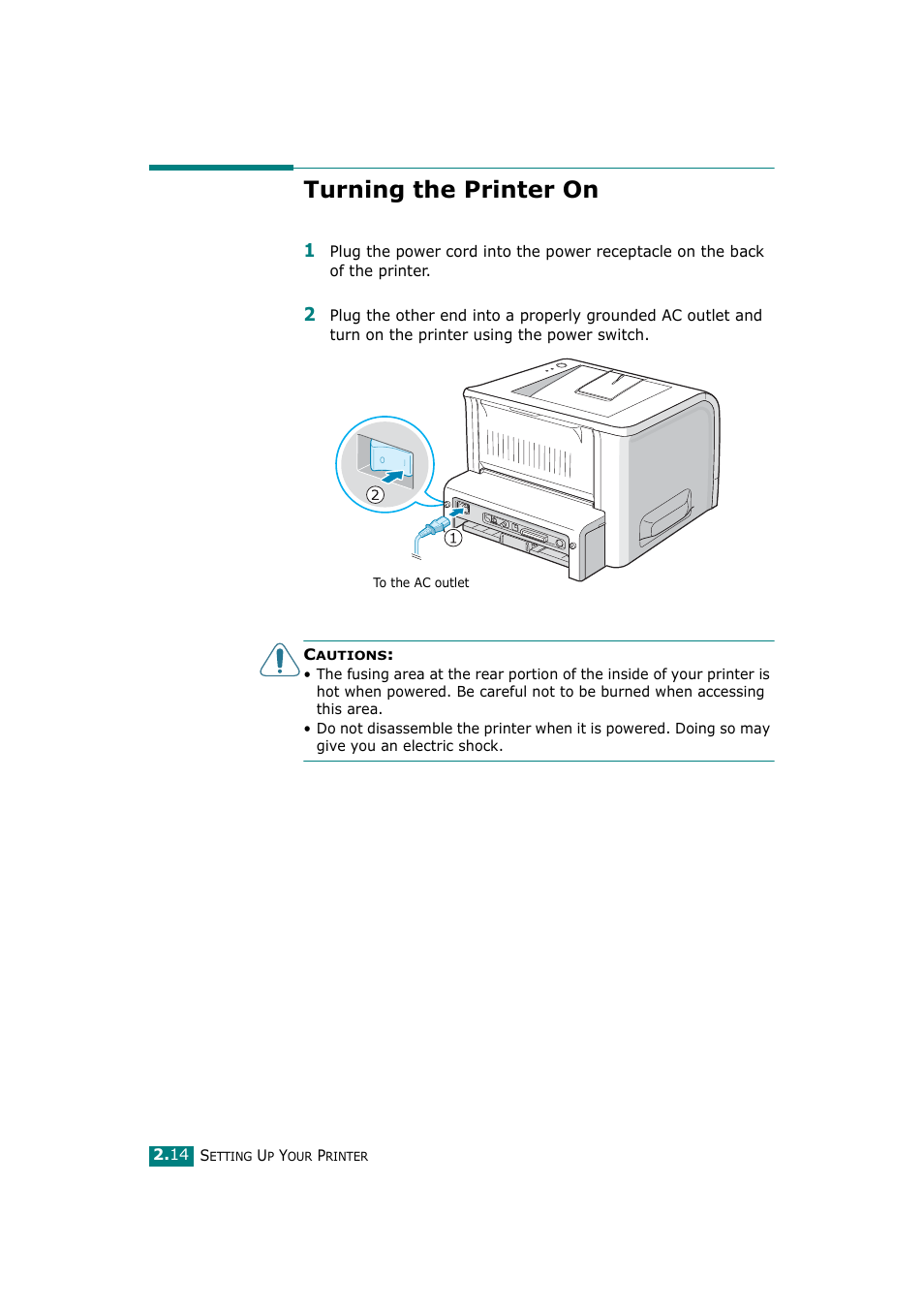 Turning the printer on | Ricoh Aficio BP20N User Manual | Page 33 / 172