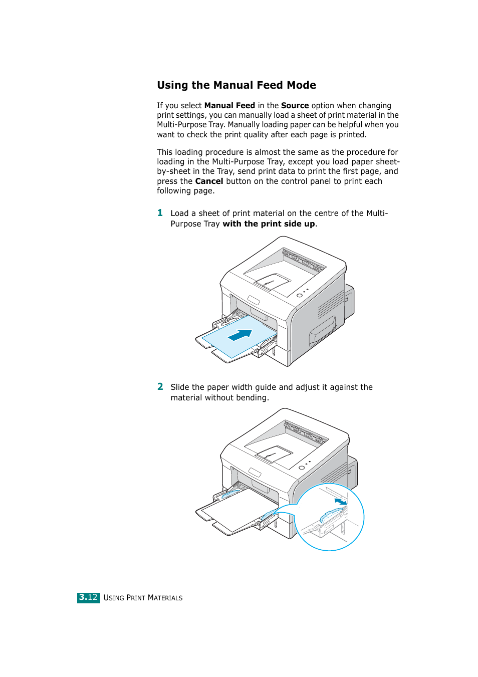Using the manual feed mode, Ee “using the manual feed | Ricoh Aficio BP20N User Manual | Page 65 / 172