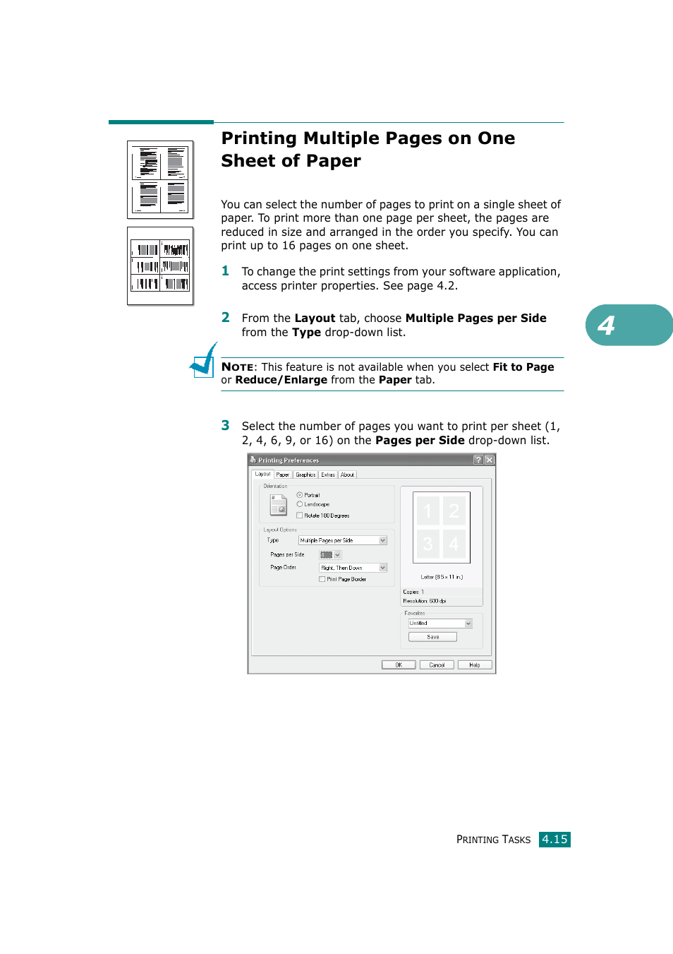 Printing multiple pages on one sheet of paper | Ricoh Aficio BP20N User Manual | Page 92 / 172