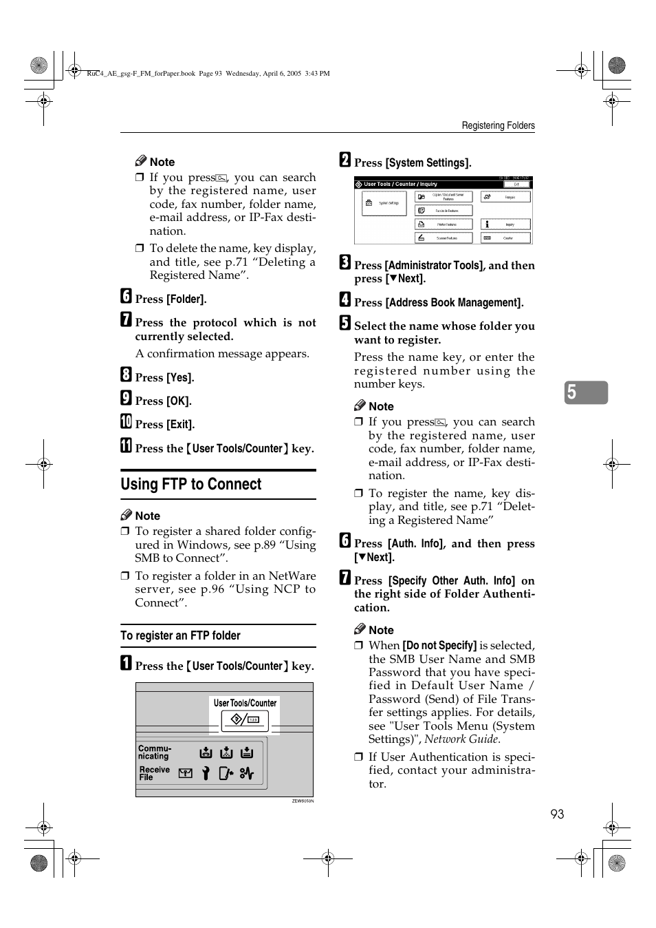 Using ftp to connect | Ricoh Aficio IS 2225 User Manual | Page 105 / 180