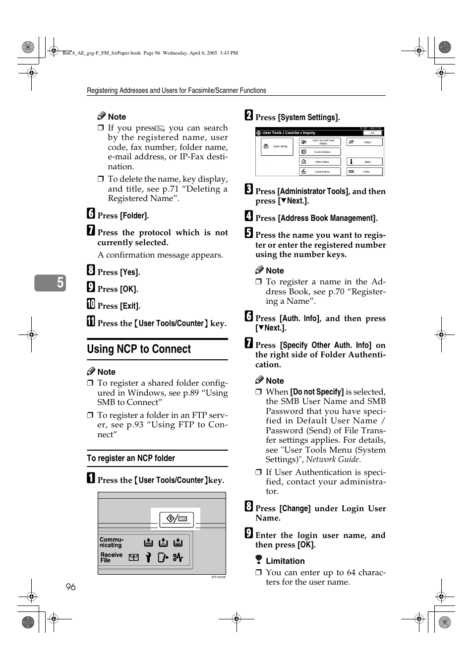 Using ncp to connect | Ricoh Aficio IS 2225 User Manual | Page 108 / 180