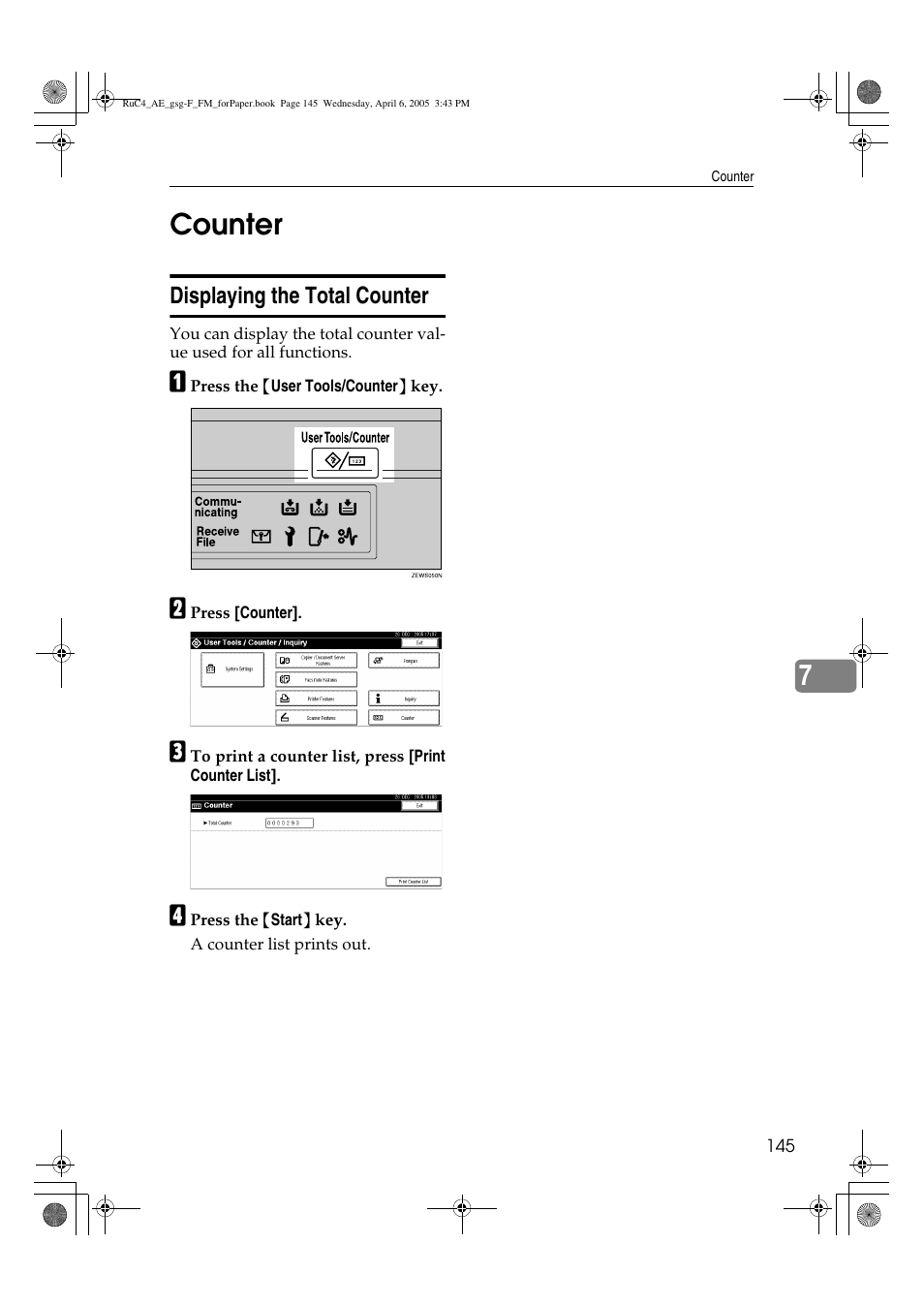7counter | Ricoh Aficio IS 2225 User Manual | Page 157 / 180
