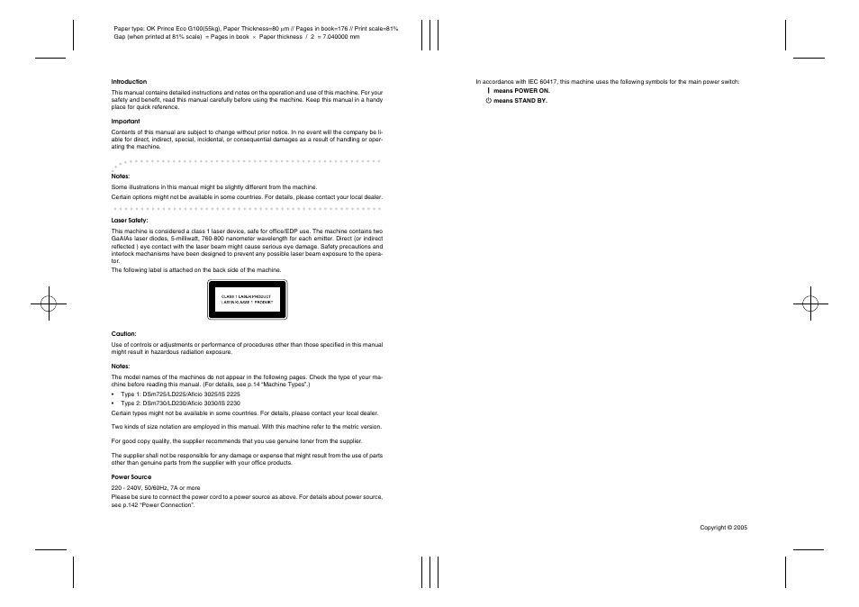 Ricoh Aficio IS 2225 User Manual | Page 179 / 180