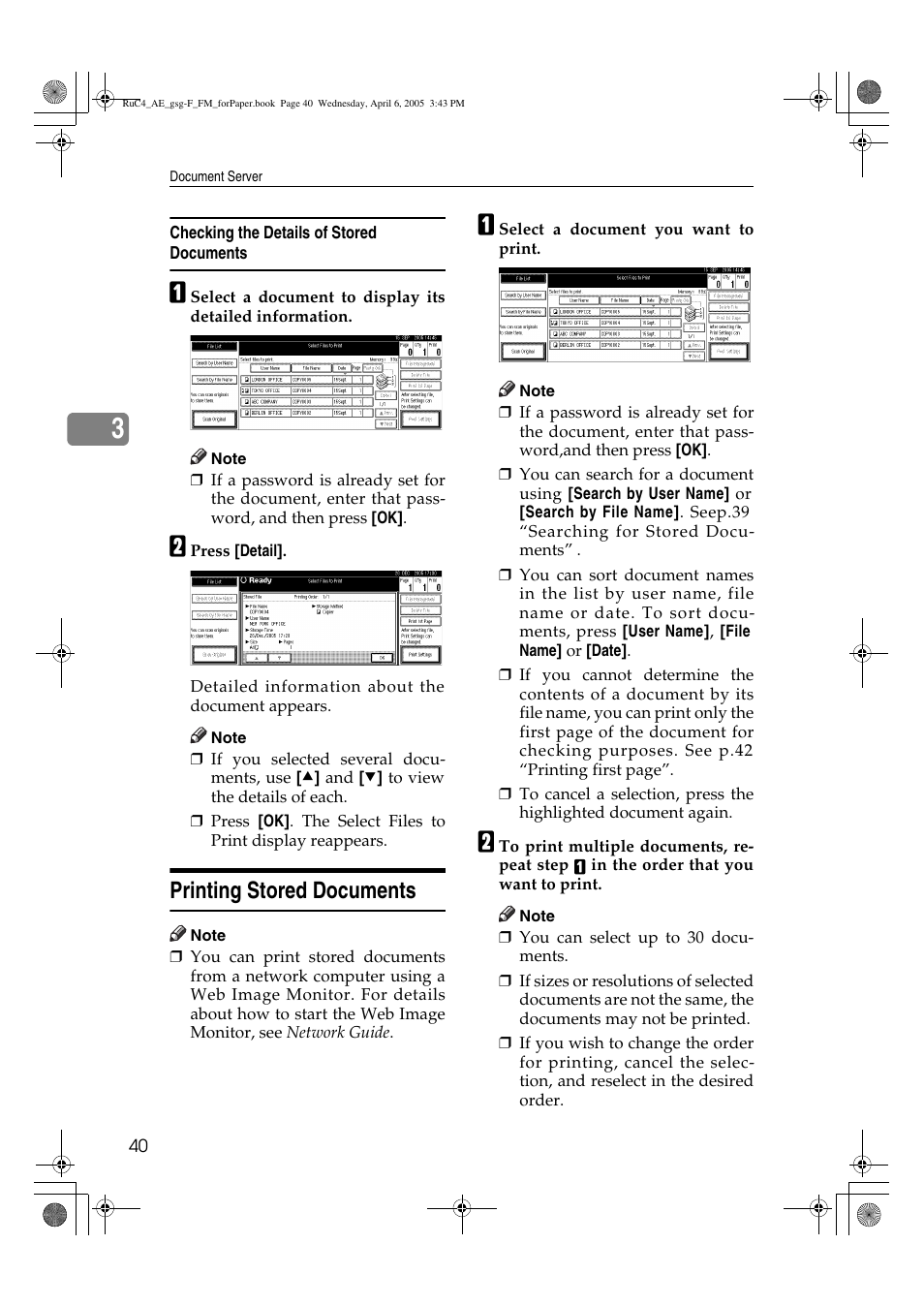Printing stored documents | Ricoh Aficio IS 2225 User Manual | Page 52 / 180