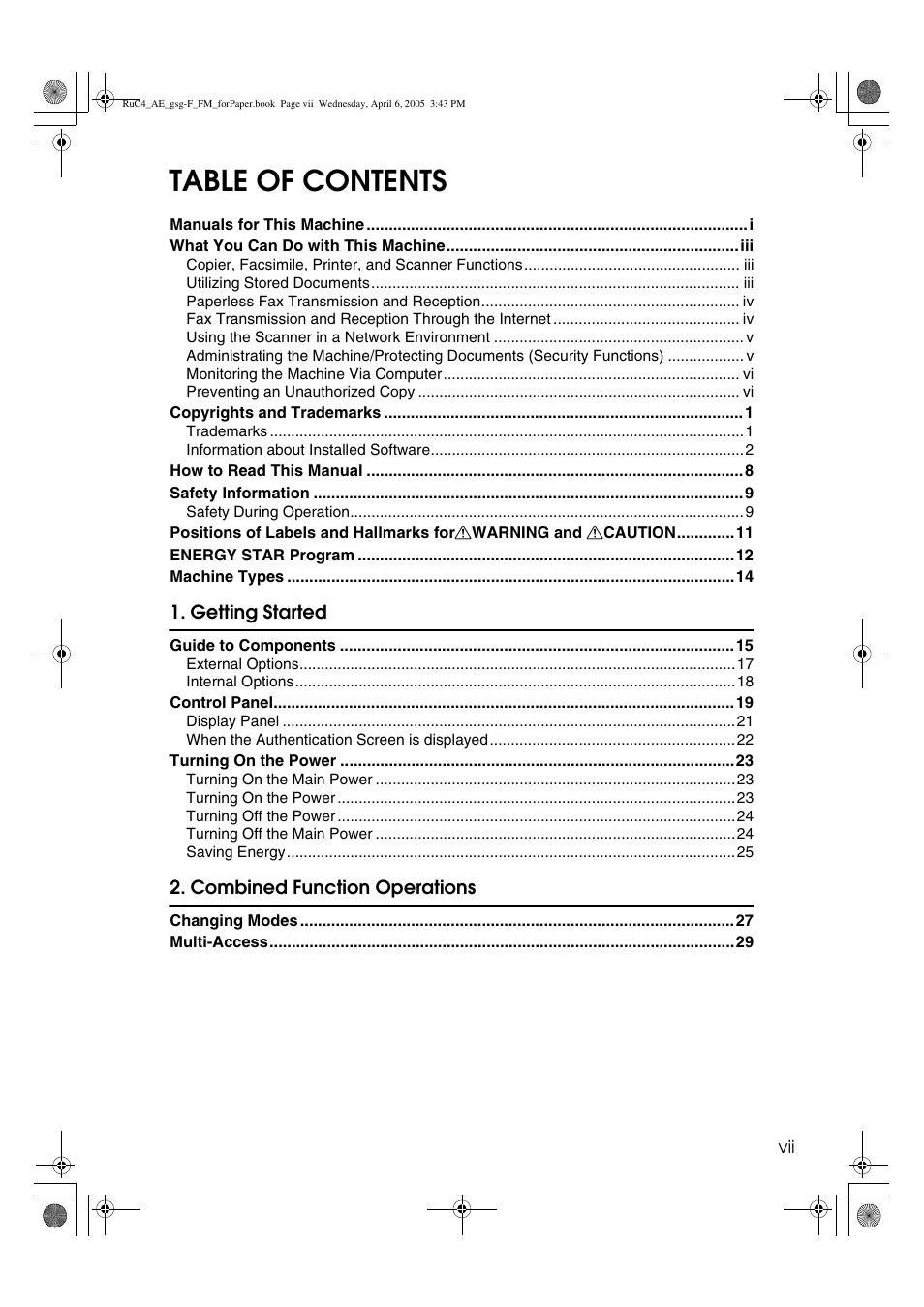 Ricoh Aficio IS 2225 User Manual | Page 9 / 180