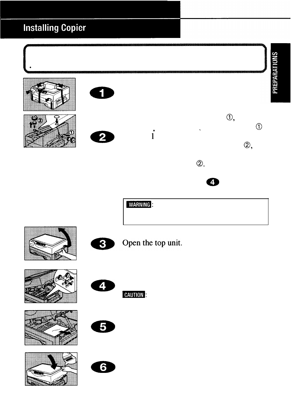Installing the copier | Ricoh FT 1008 User Manual | Page 14 / 65
