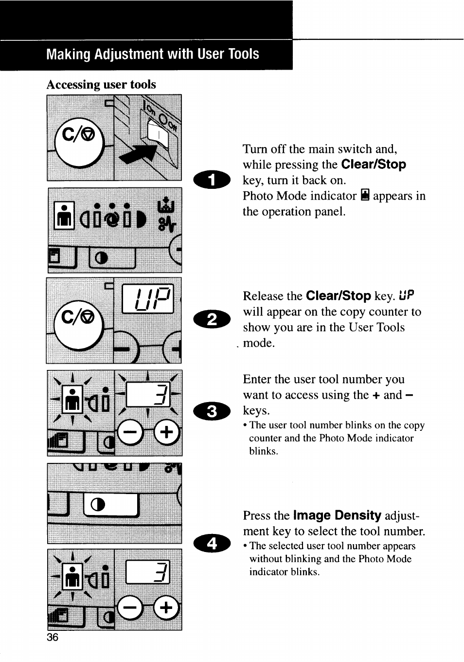 Making adjustments with user tools | Ricoh FT 1008 User Manual | Page 35 / 65