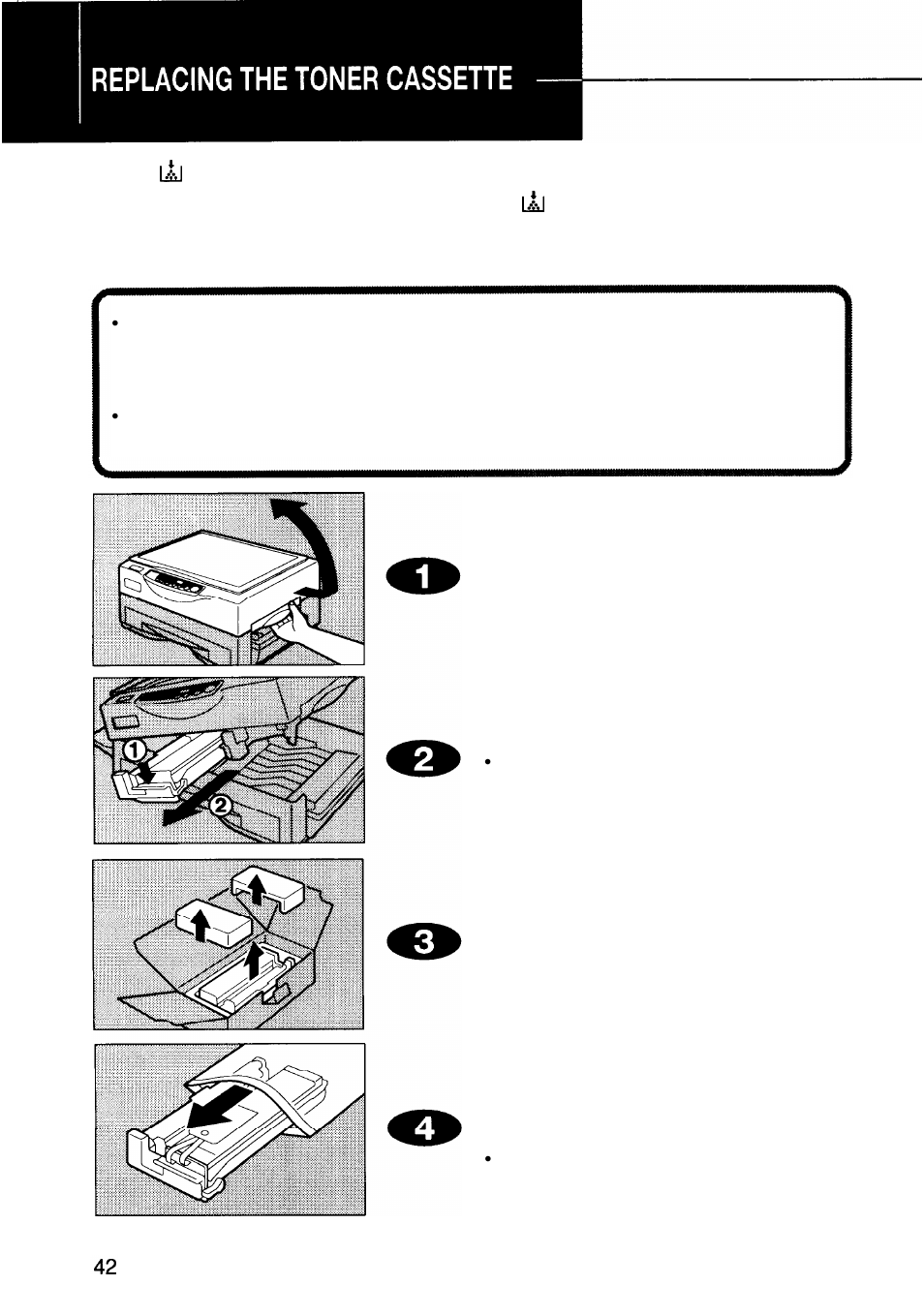 Replacing the toner cassette | Ricoh FT 1008 User Manual | Page 41 / 65