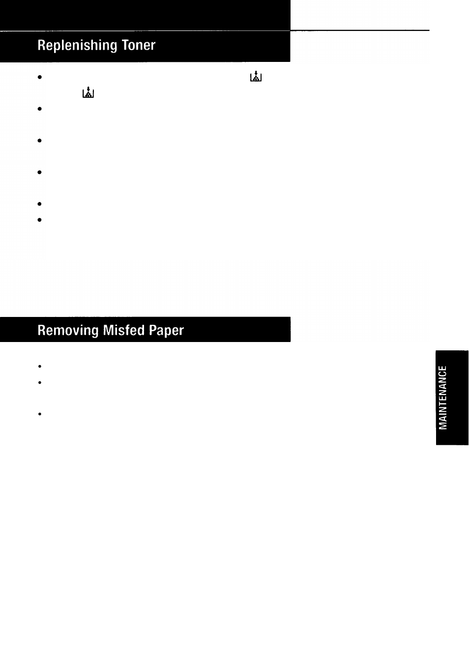 Replenishing toner, Removing misfed paper | Ricoh FT 1008 User Manual | Page 48 / 65