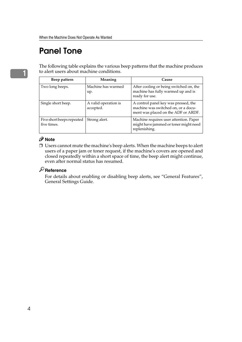 Panel tone, 1panel tone | Ricoh Aficio RPCS MP 2000 User Manual | Page 10 / 108