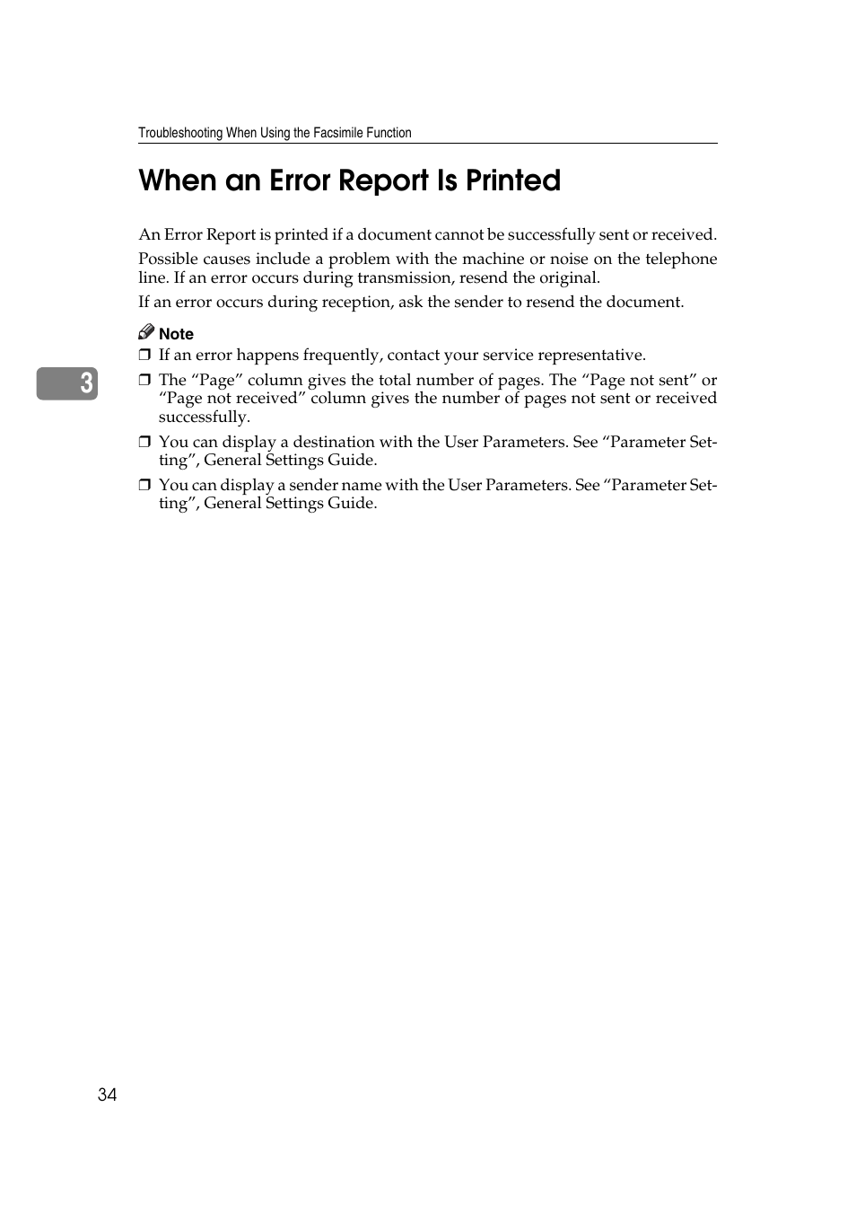 When an error report is printed, 3when an error report is printed | Ricoh Aficio RPCS MP 2000 User Manual | Page 40 / 108