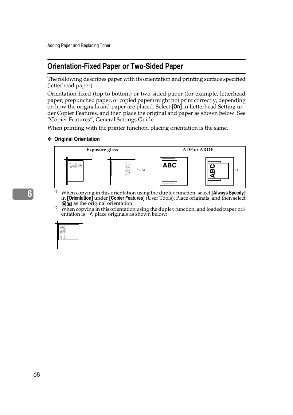 Orientation-fixed paper or two-sided paper | Ricoh Aficio RPCS MP 2000 User Manual | Page 74 / 108