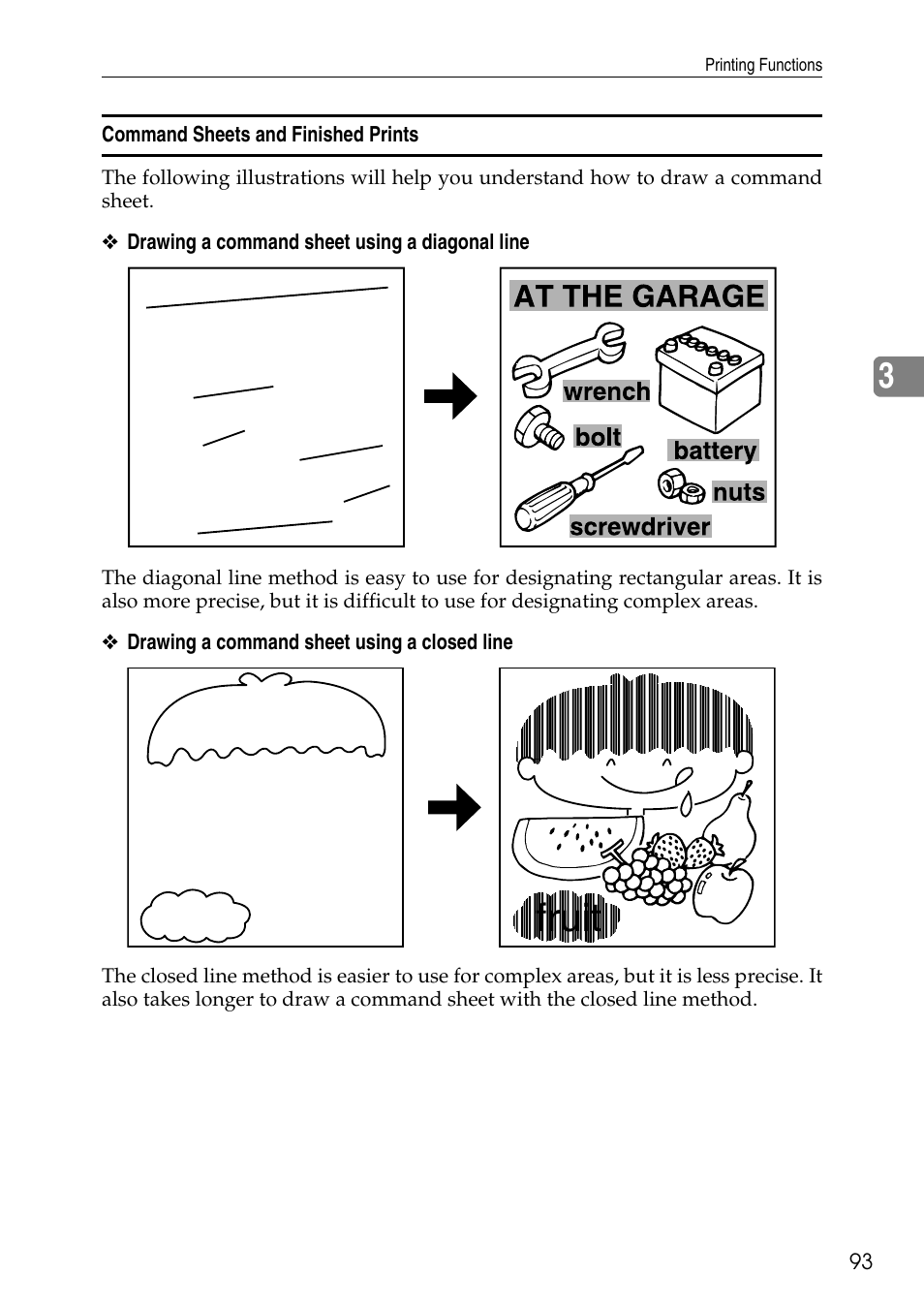 Command sheets and finished prints, Fruit | Ricoh LDD280 User Manual | Page 105 / 204