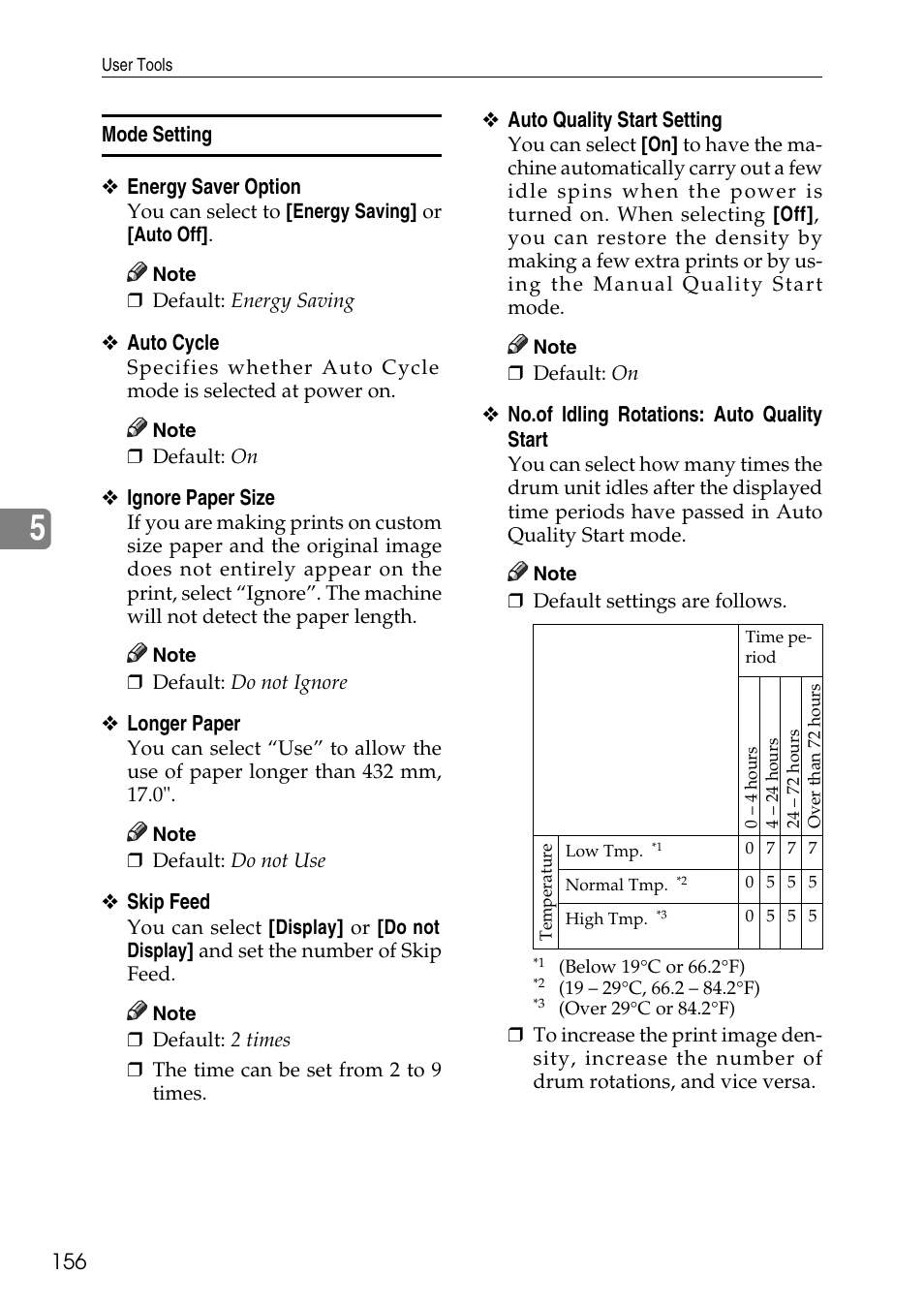 Mode setting, Mode settings (see p.156 “mode setting”.) | Ricoh LDD280 User Manual | Page 168 / 204