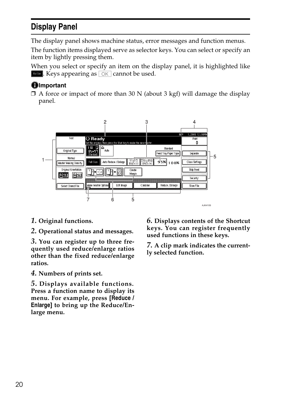 Display panel | Ricoh LDD280 User Manual | Page 32 / 204