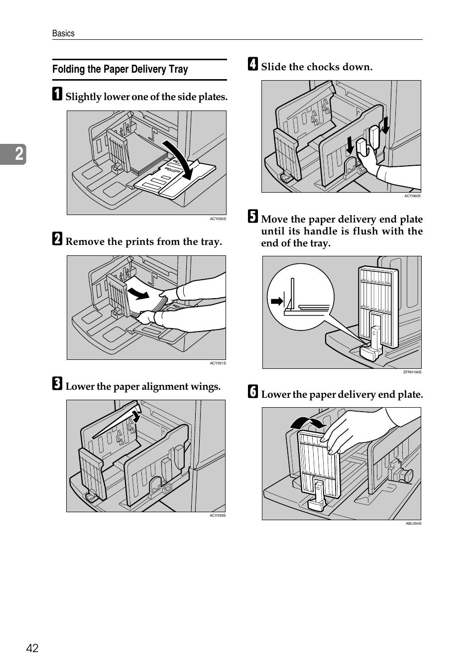 Folding the paper delivery tray | Ricoh LDD280 User Manual | Page 54 / 204