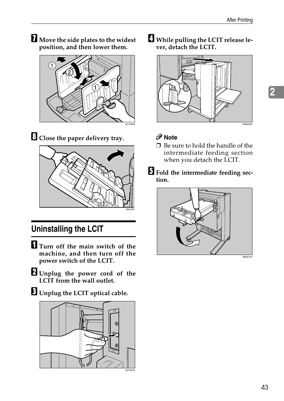 Uninstalling the lcit | Ricoh LDD280 User Manual | Page 55 / 204