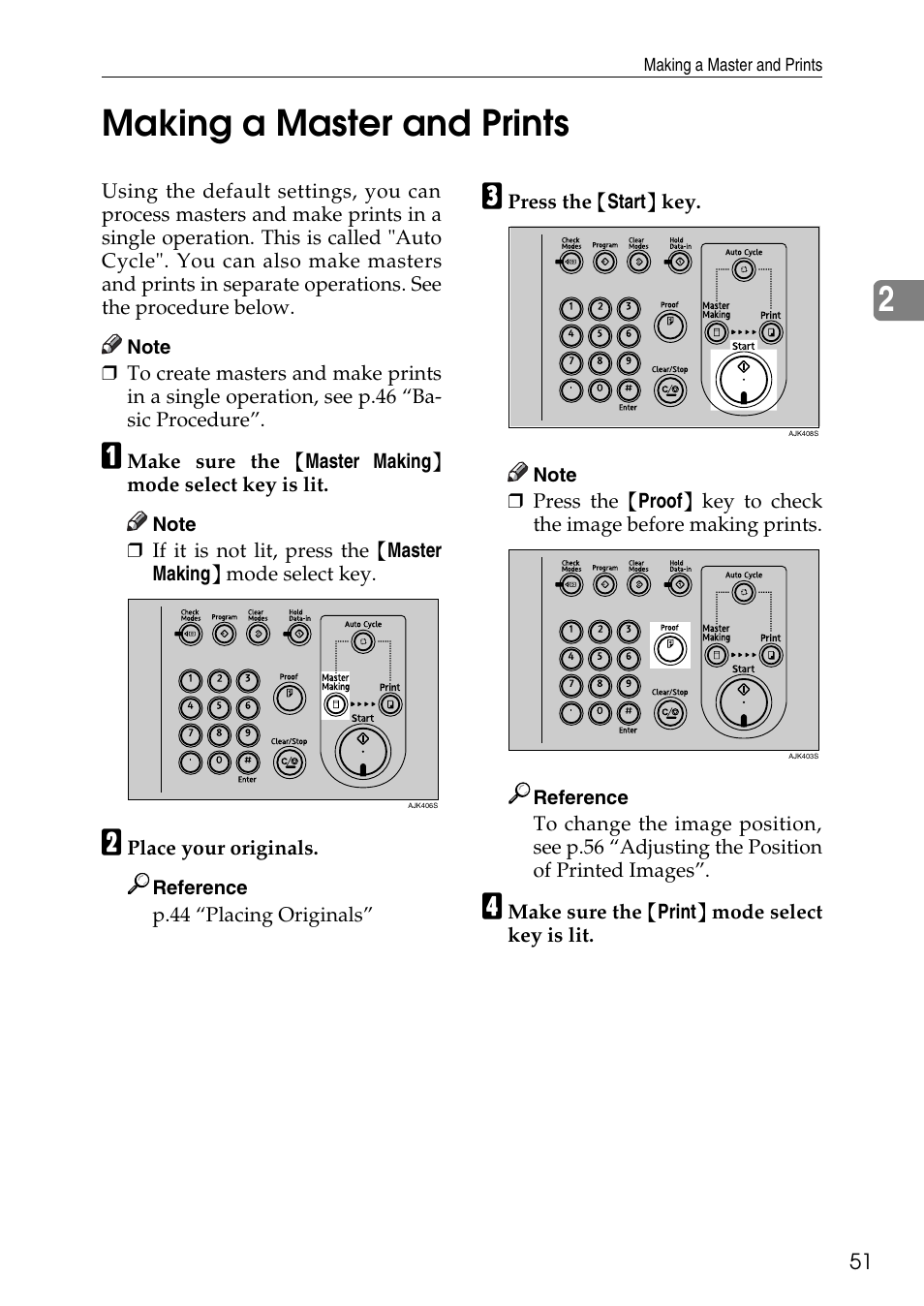 Making a master and prints, 2making a master and prints | Ricoh LDD280 User Manual | Page 63 / 204