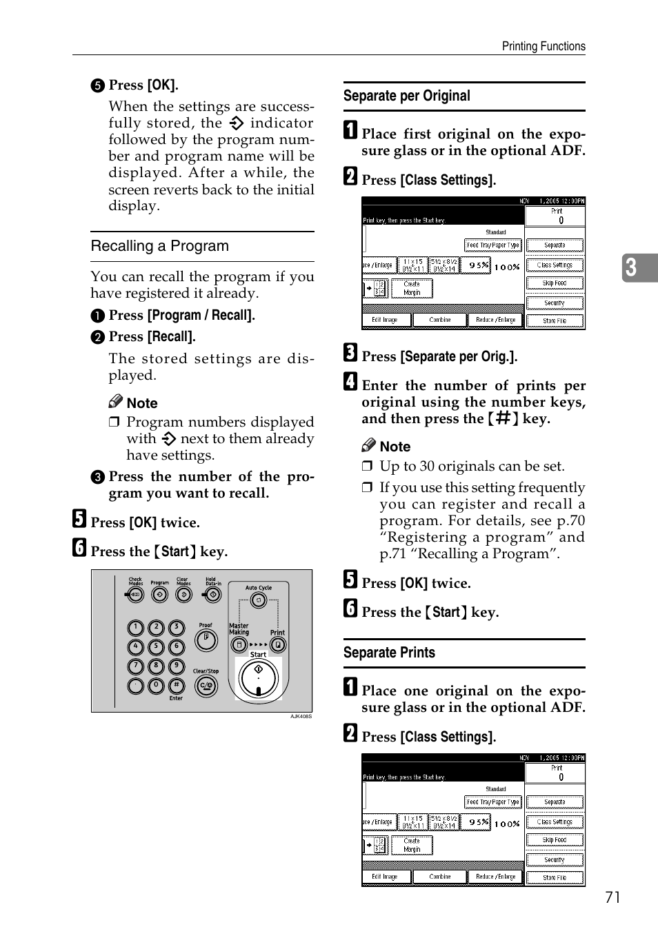 Separate per original, Separate prints | Ricoh LDD280 User Manual | Page 83 / 204