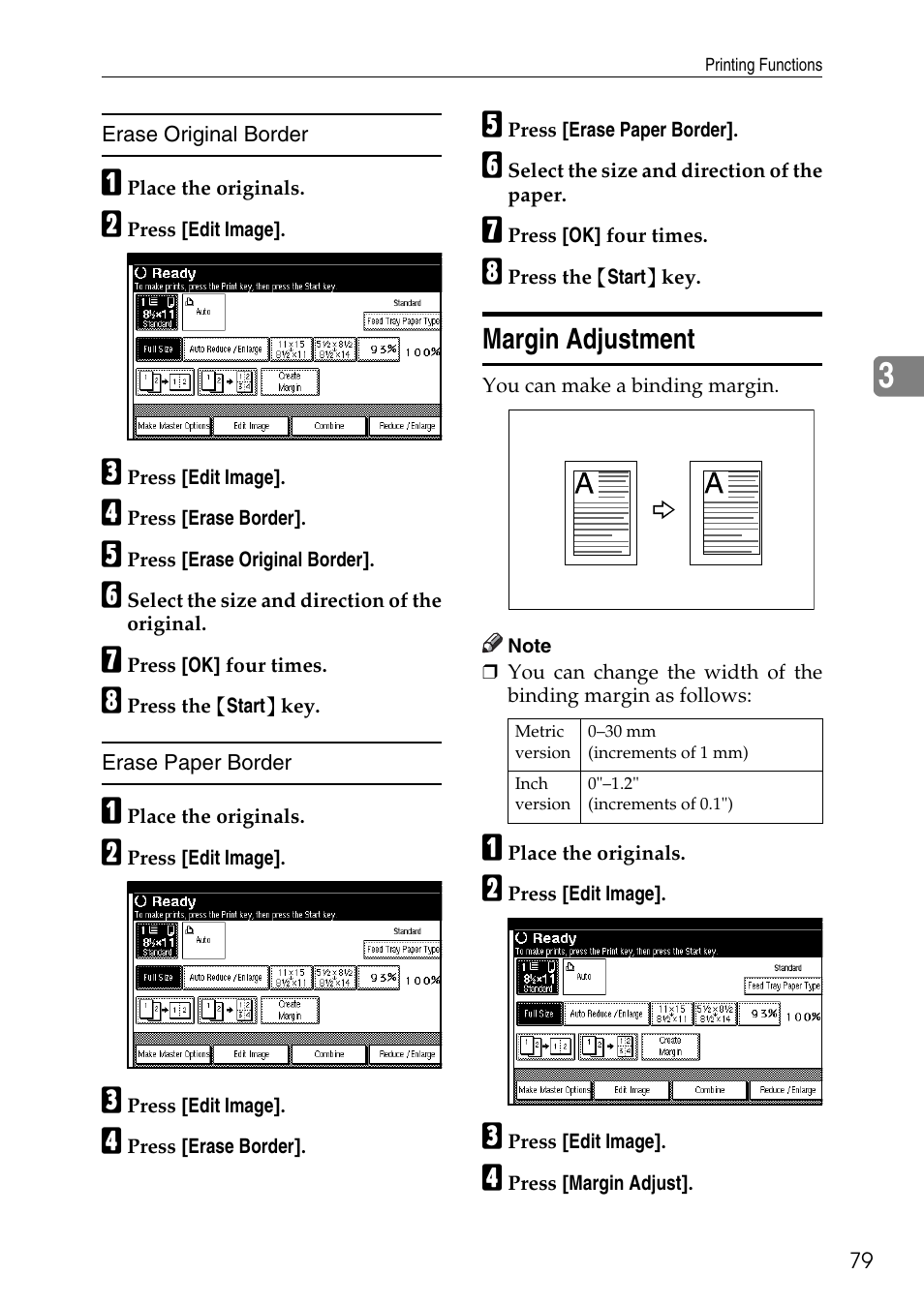 Margin adjustment, See p.79 “margin adjustment | Ricoh LDD280 User Manual | Page 91 / 204