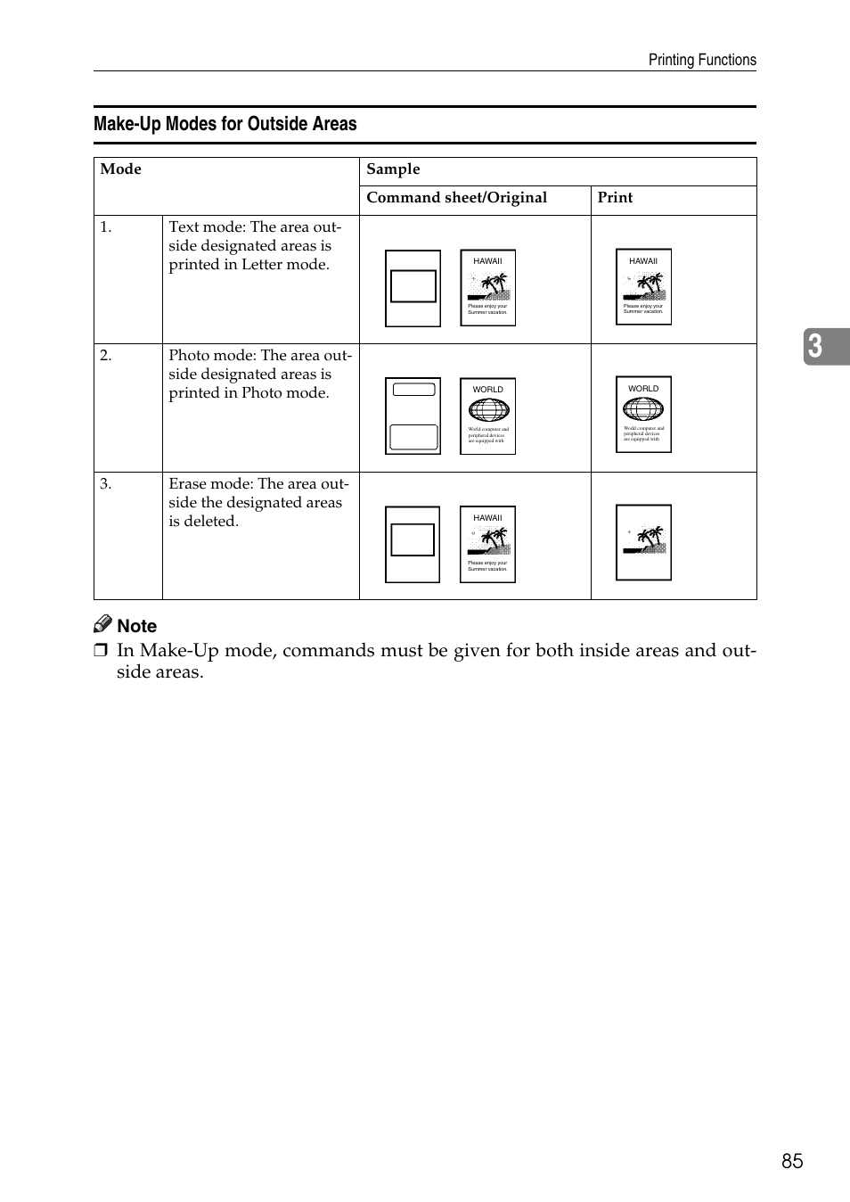 Make-up modes for outside areas | Ricoh LDD280 User Manual | Page 97 / 204