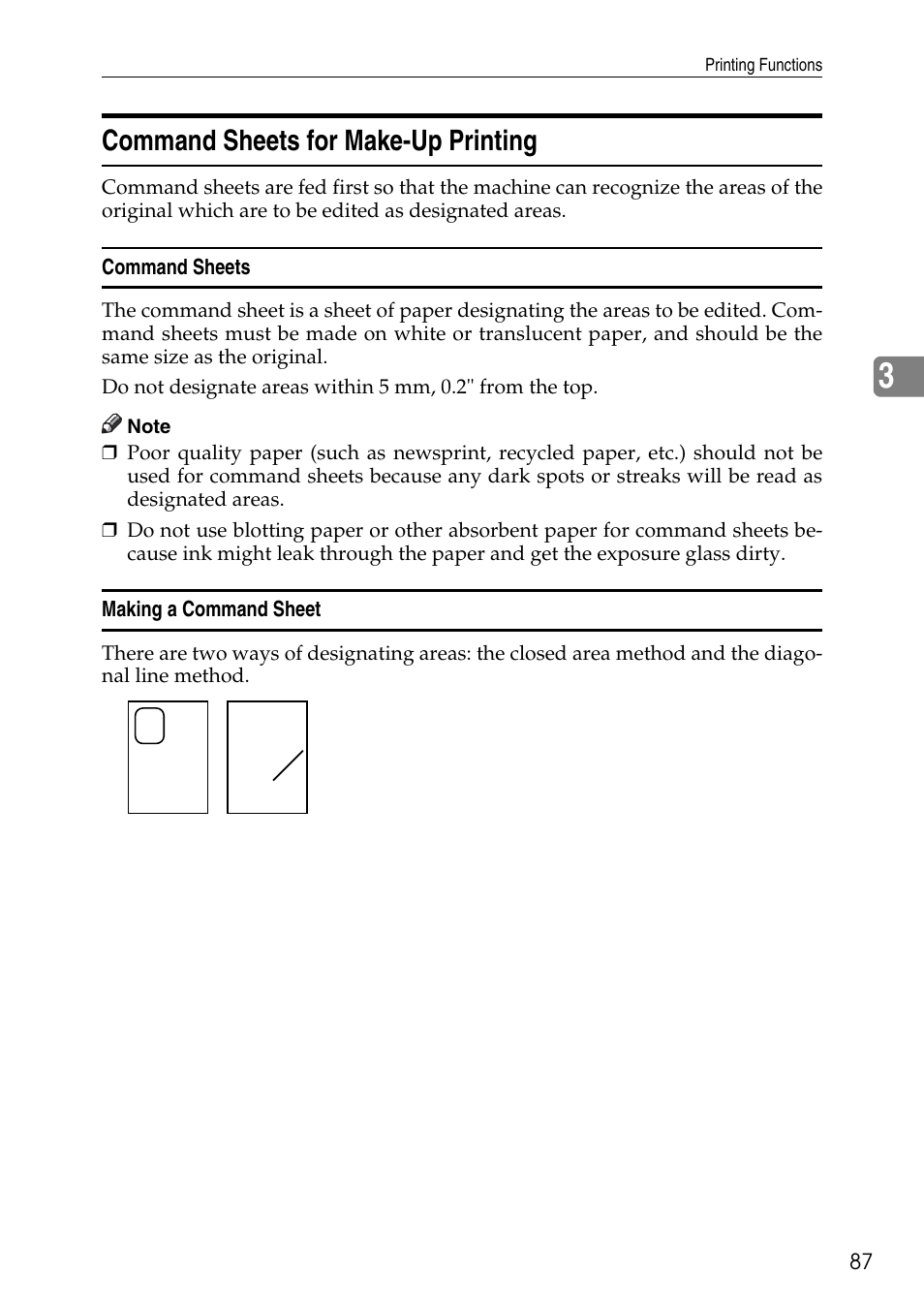Command sheets for make-up printing, Command sheets, Making a command sheet | Ricoh LDD280 User Manual | Page 99 / 204