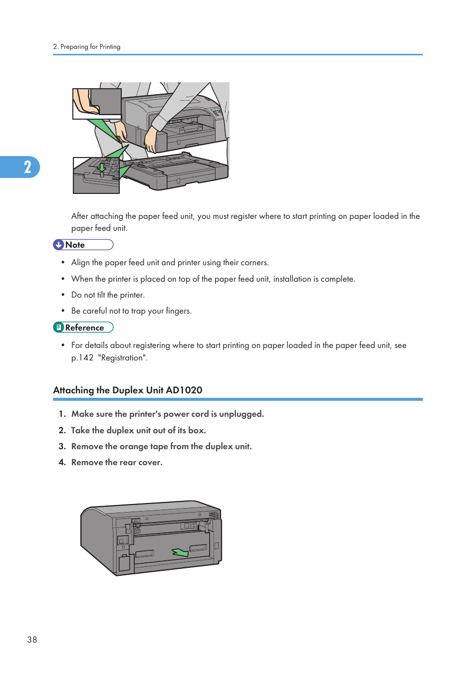 Attaching the duplex unit ad1020 | Ricoh Aficio GX7000 User Manual | Page 40 / 272