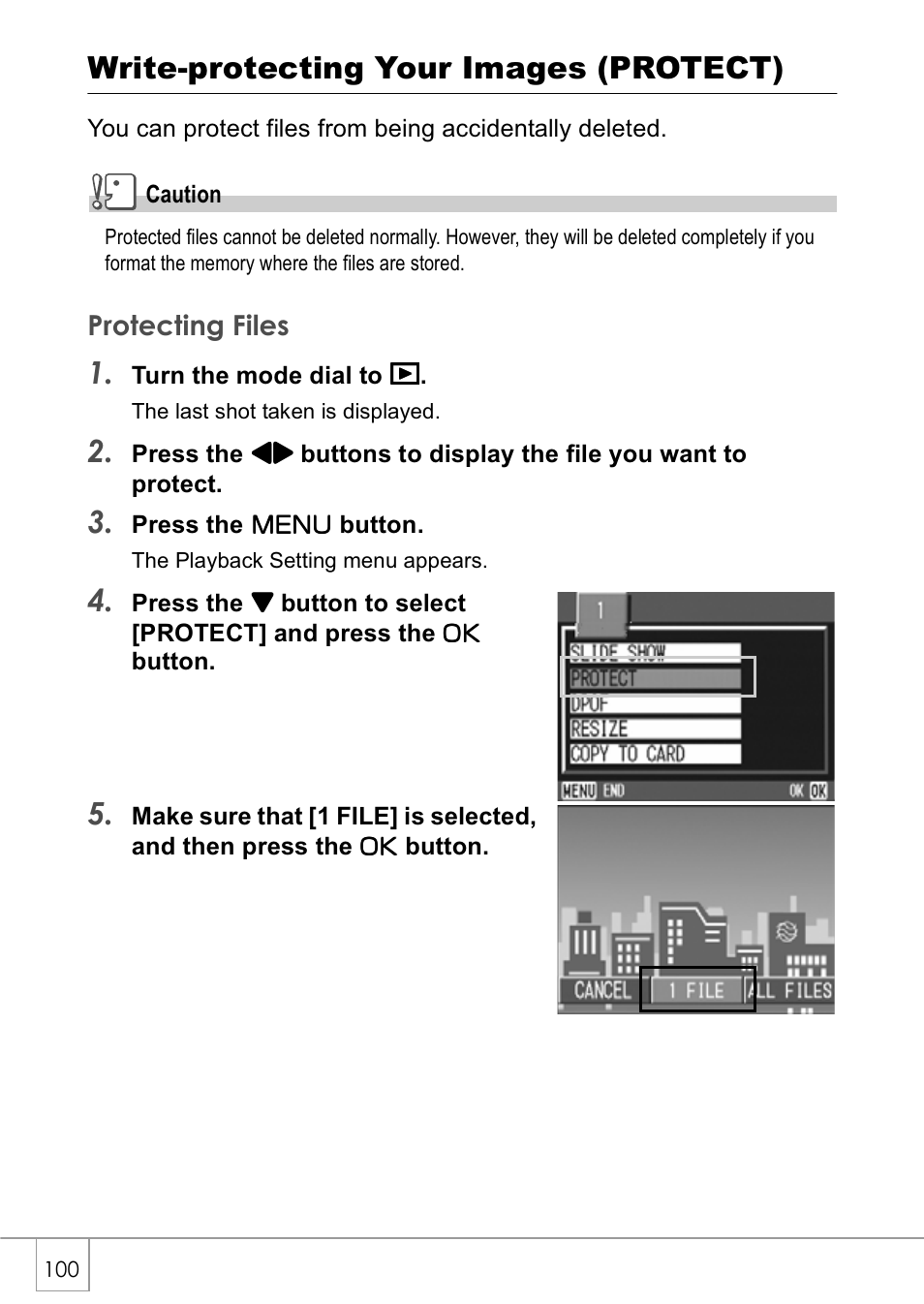 Write-protecting your images (protect) | Ricoh Caplio GX8 User Manual | Page 103 / 180