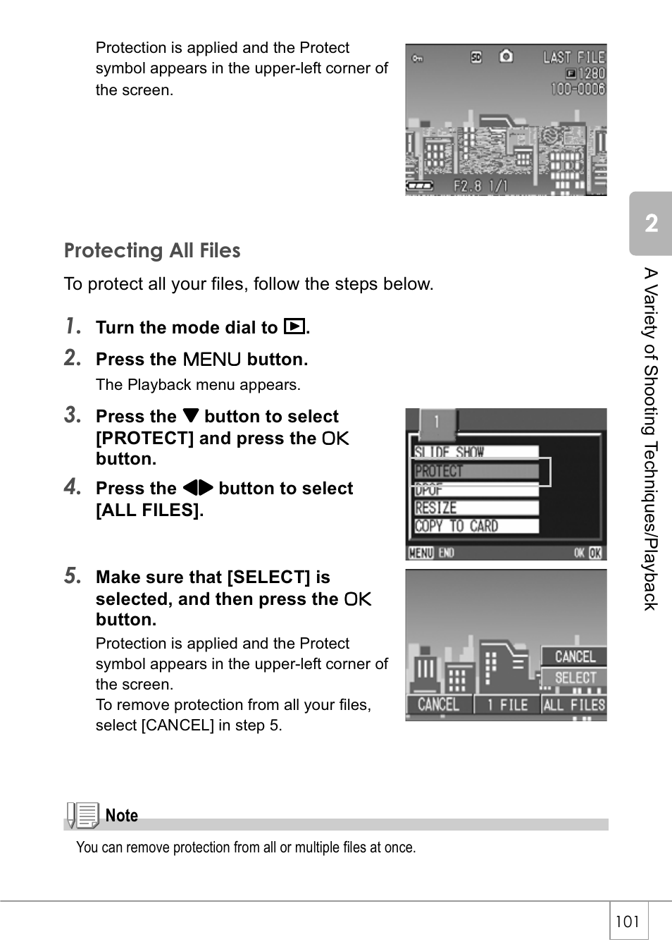 Protecting all files | Ricoh Caplio GX8 User Manual | Page 104 / 180