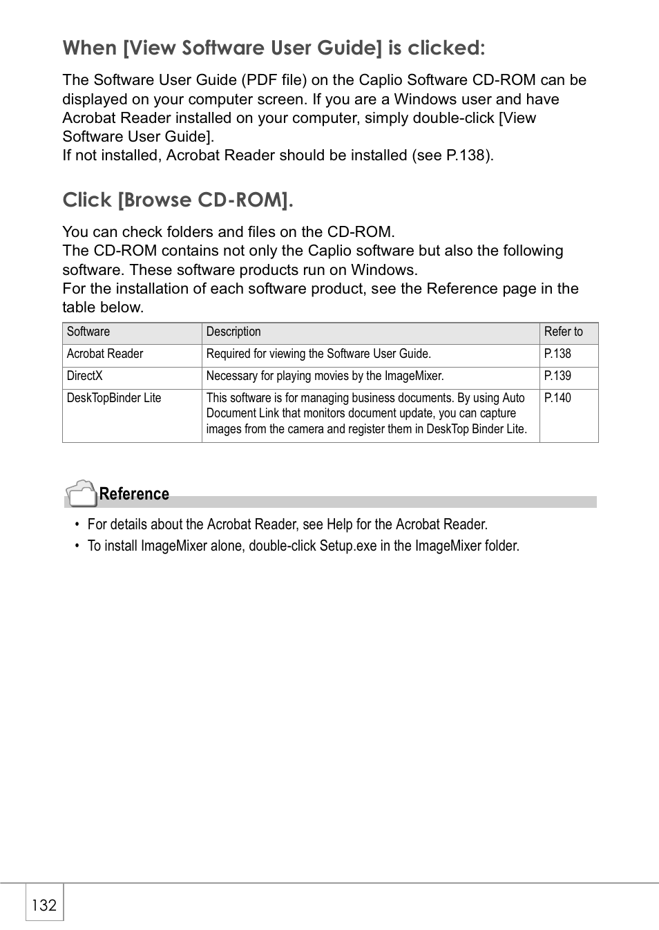 When [view software user guide] is clicked, Click [browse cd-rom | Ricoh Caplio GX8 User Manual | Page 135 / 180