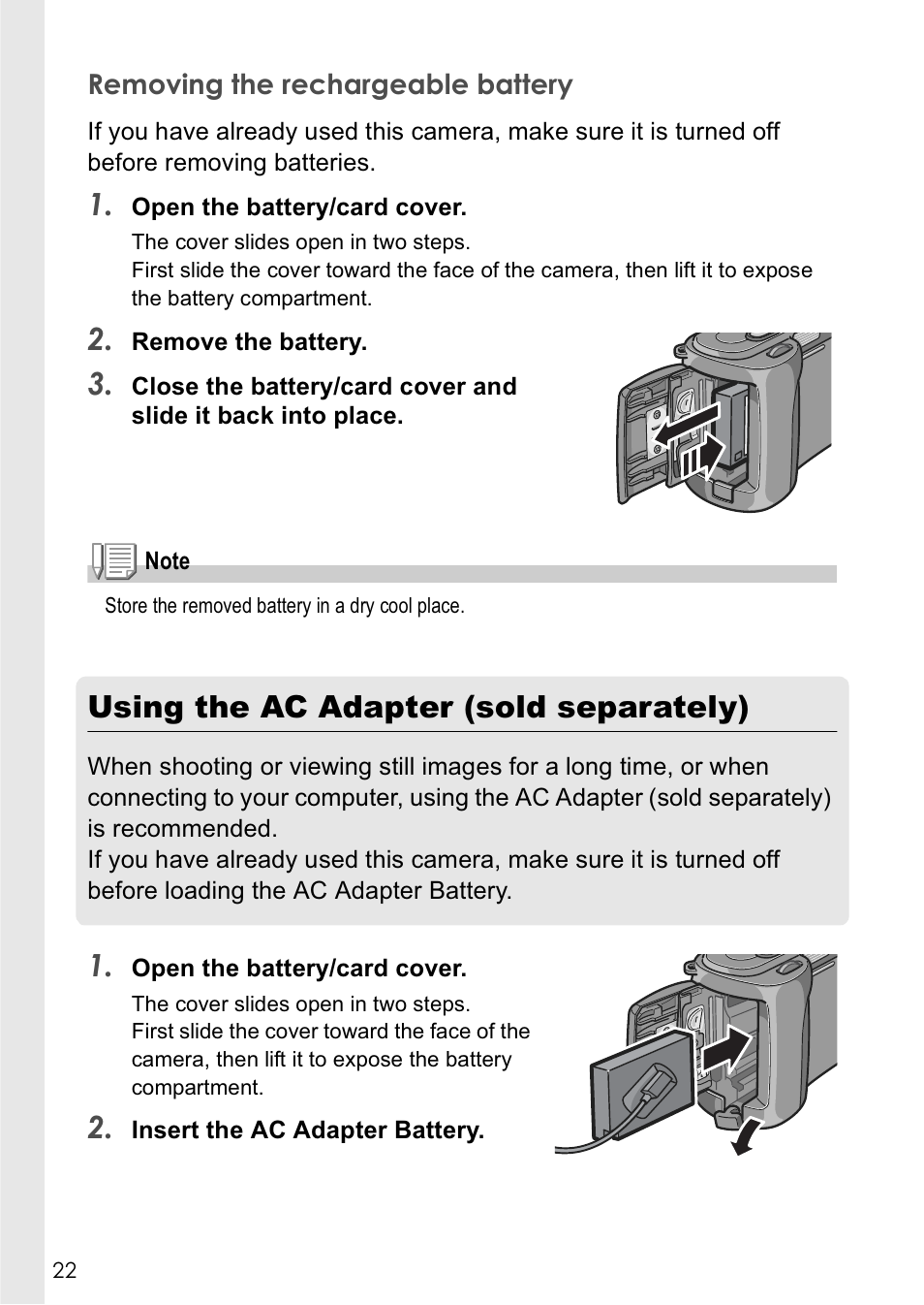 Using the ac adapter (sold separately) | Ricoh Caplio GX8 User Manual | Page 25 / 180