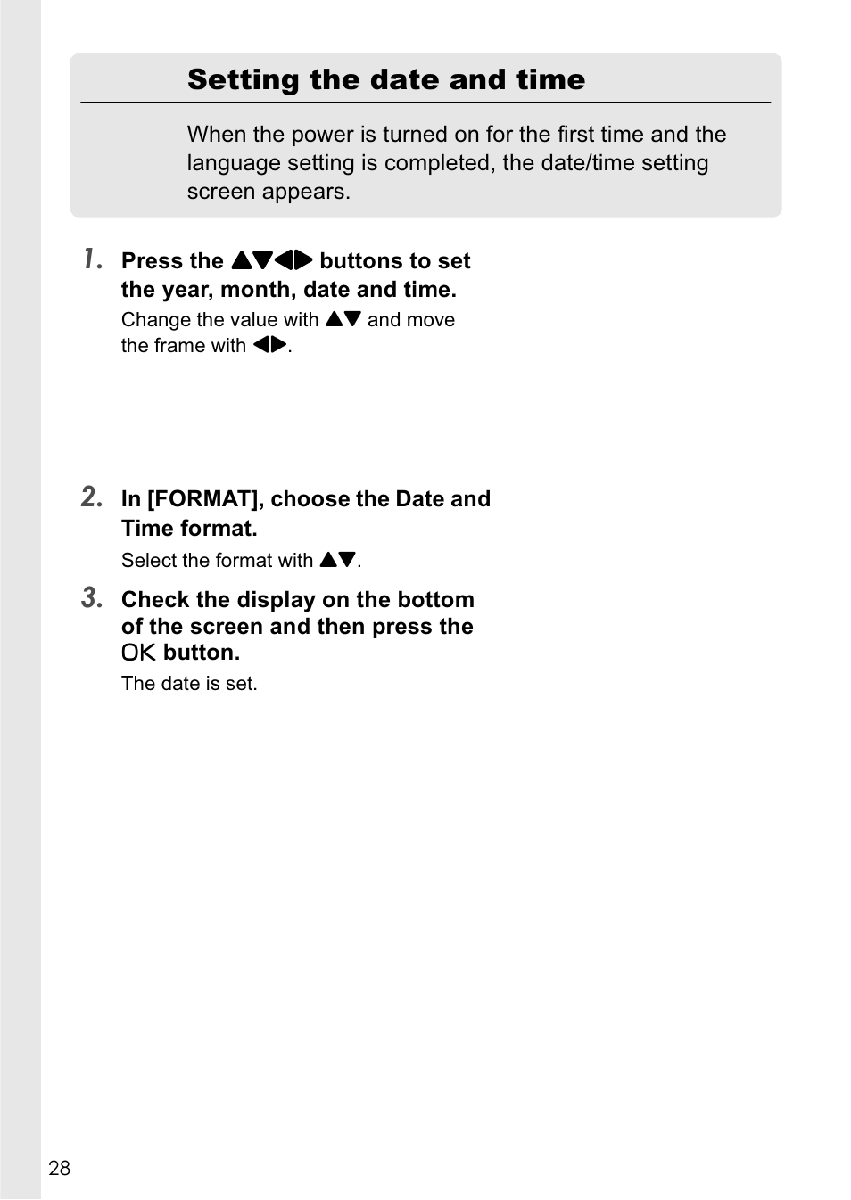 Setting the date and time | Ricoh Caplio GX8 User Manual | Page 31 / 180