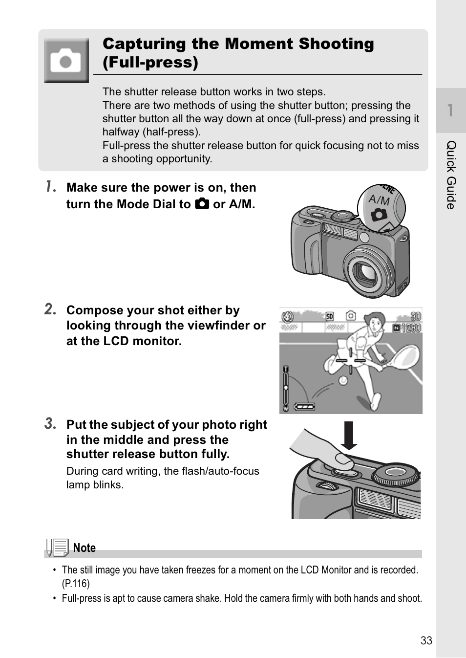 Capturing the moment shooting (full-press) | Ricoh Caplio GX8 User Manual | Page 36 / 180