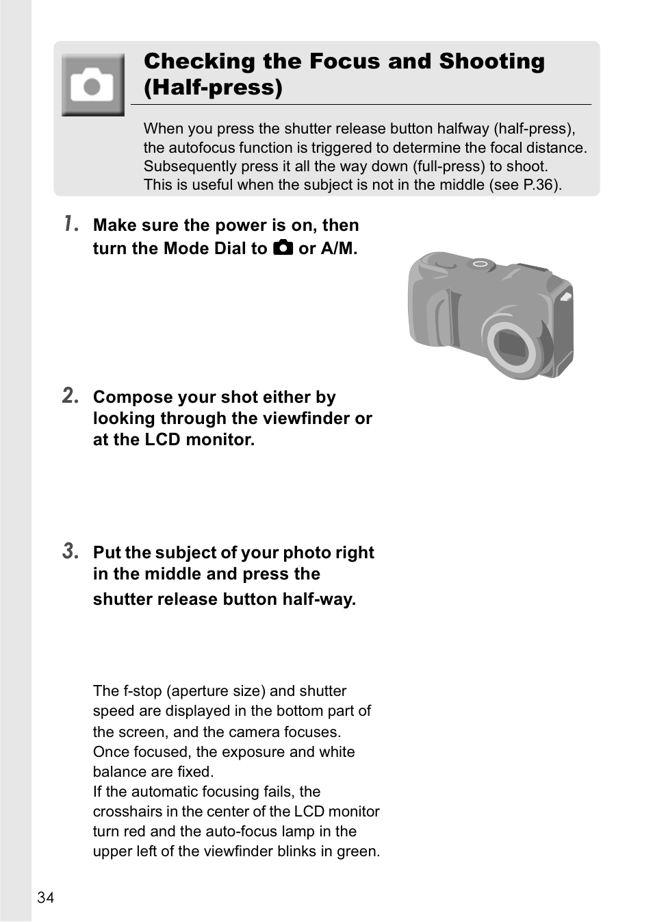 Checking the focus and shooting (half-press) | Ricoh Caplio GX8 User Manual | Page 37 / 180