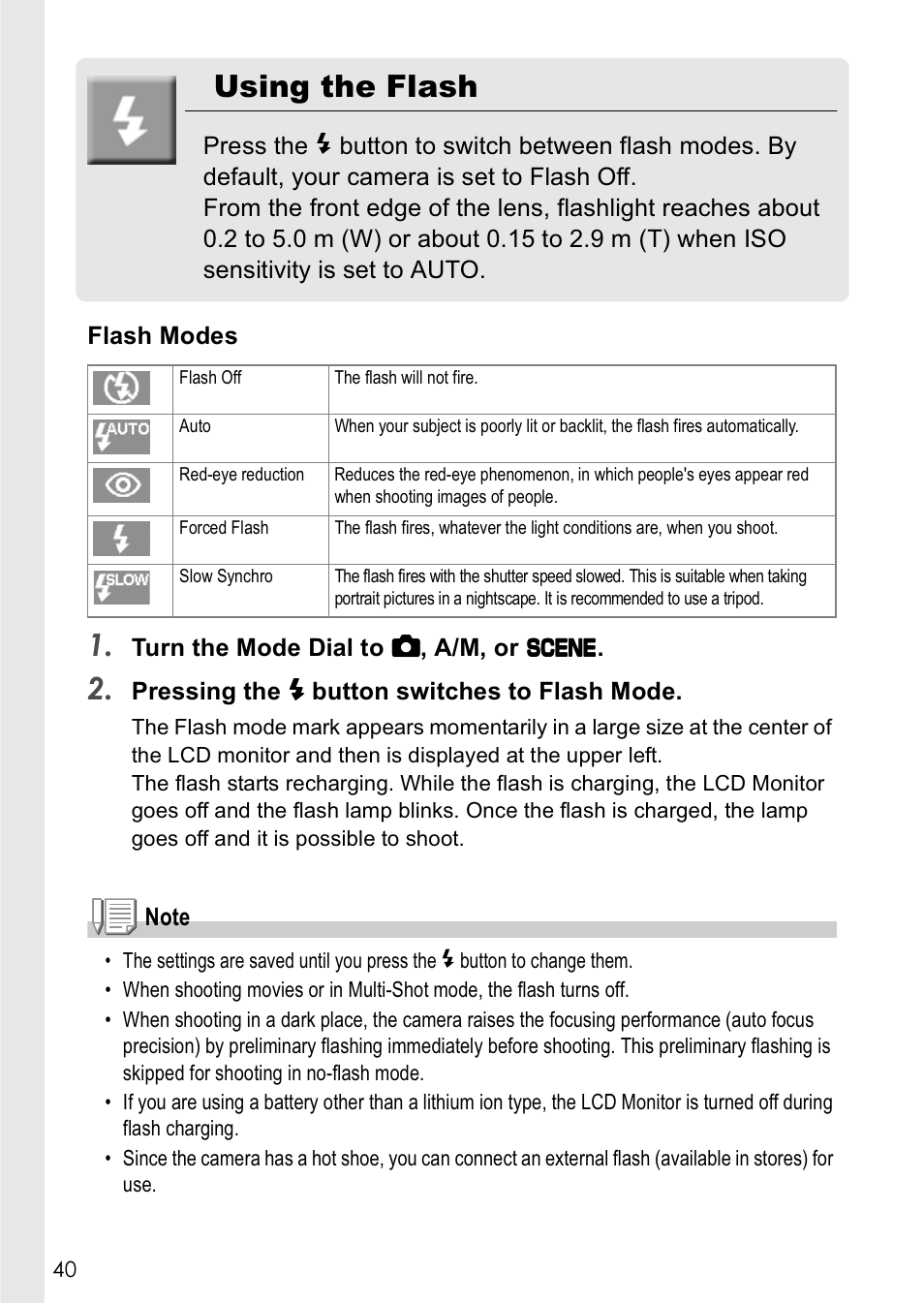Using the flash | Ricoh Caplio GX8 User Manual | Page 43 / 180