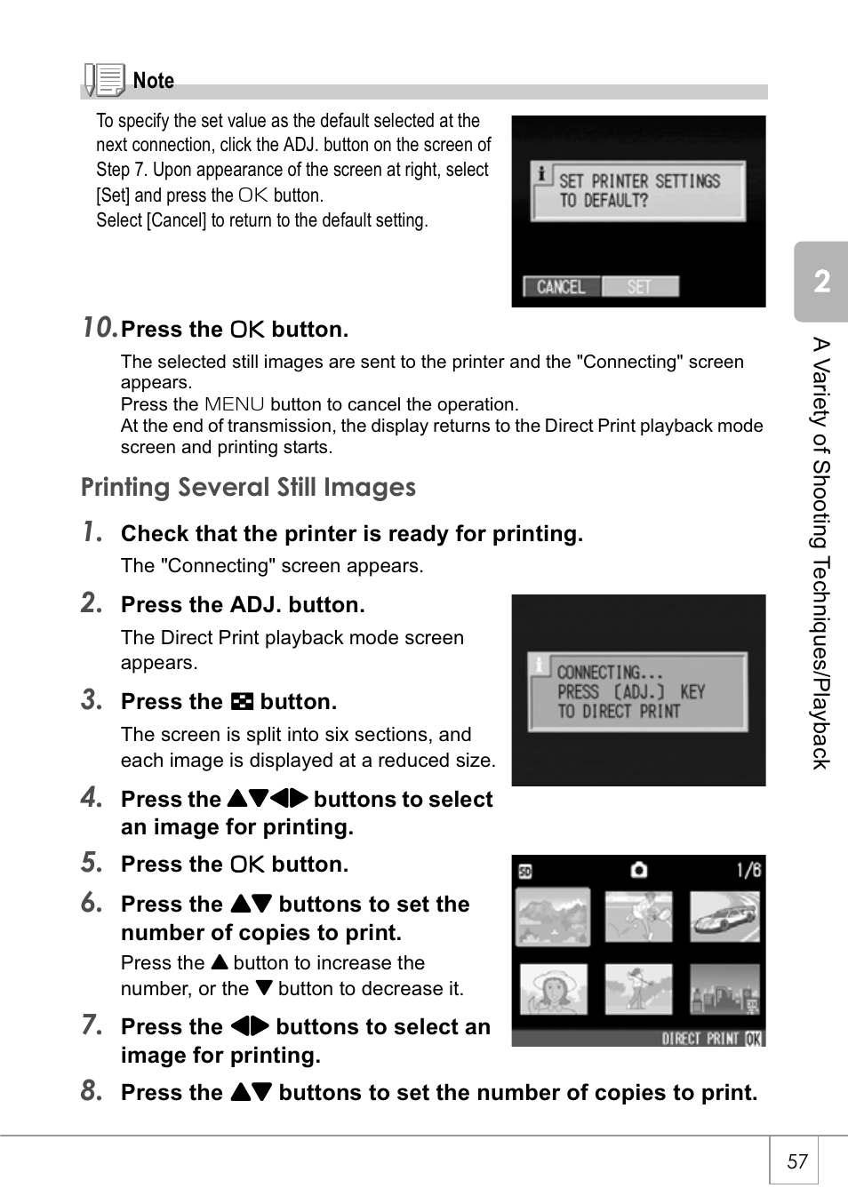 Printing several still images | Ricoh Caplio GX8 User Manual | Page 60 / 180