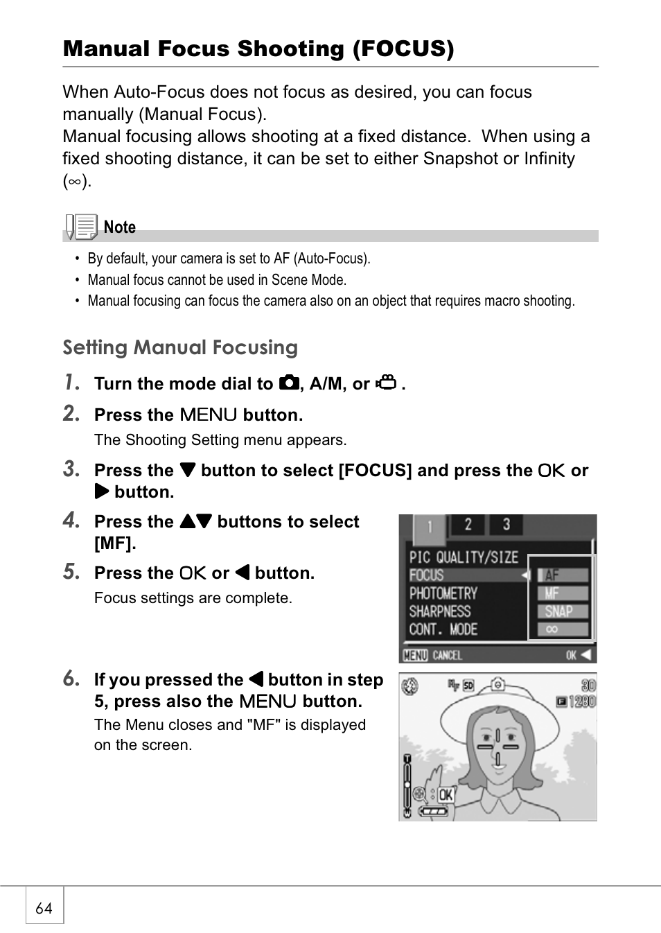 Manual focus shooting (focus), Setting manual focusing | Ricoh Caplio GX8 User Manual | Page 67 / 180