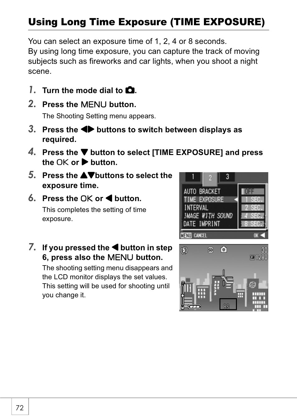 Using long time exposure (time exposure) | Ricoh Caplio GX8 User Manual | Page 75 / 180