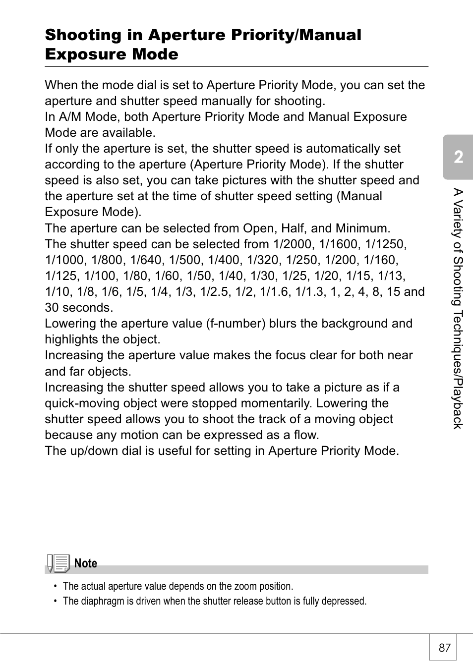 Shooting in aperture priority/manual exposure mode | Ricoh Caplio GX8 User Manual | Page 90 / 180