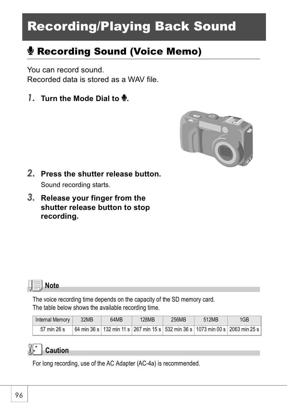 Recording/playing back sound | Ricoh Caplio GX8 User Manual | Page 99 / 180