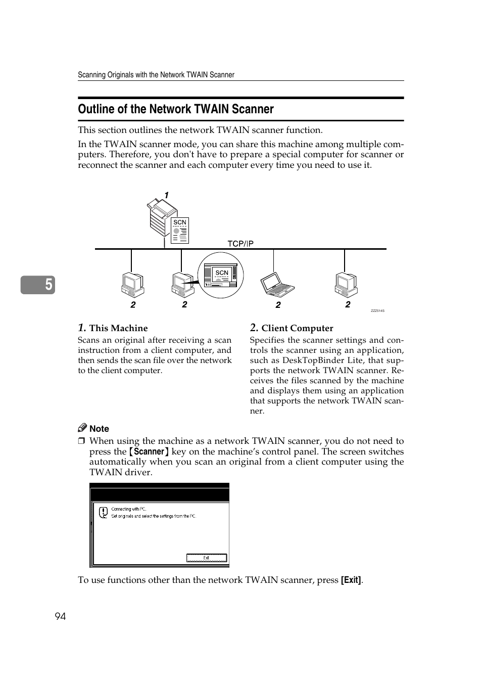 Outline of the network twain scanner | Ricoh Aficio MP 1100 User Manual | Page 102 / 158