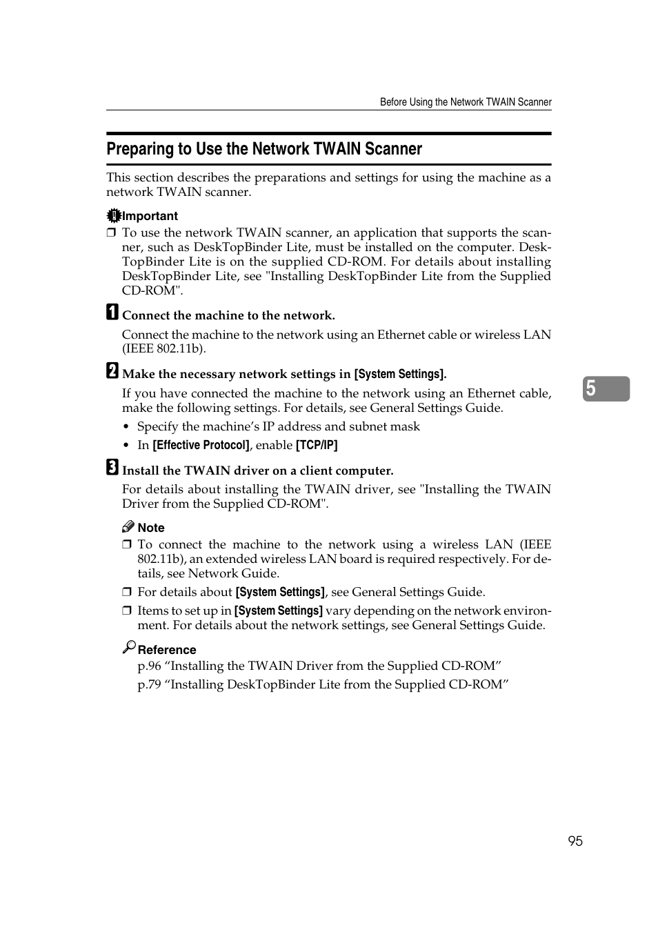 Preparing to use the network twain scanner | Ricoh Aficio MP 1100 User Manual | Page 103 / 158