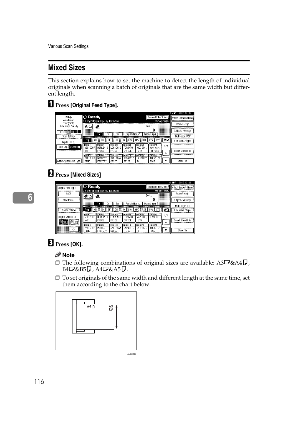 Mixed sizes | Ricoh Aficio MP 1100 User Manual | Page 124 / 158