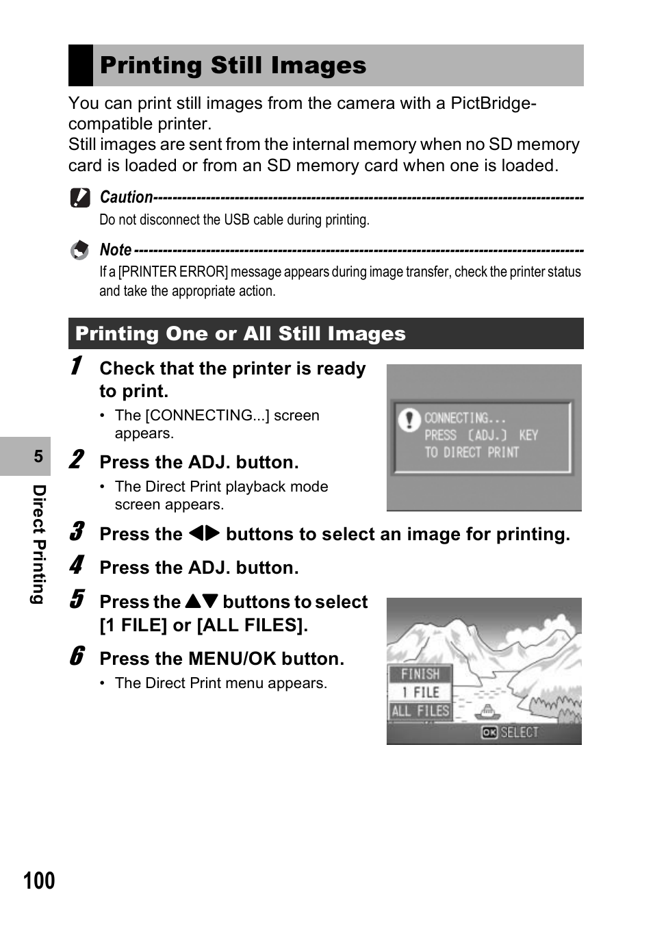 Printing still images | Ricoh 500SE User Manual | Page 103 / 256